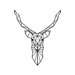 Wallity Geyik Escultura de Pared de Metal Negra